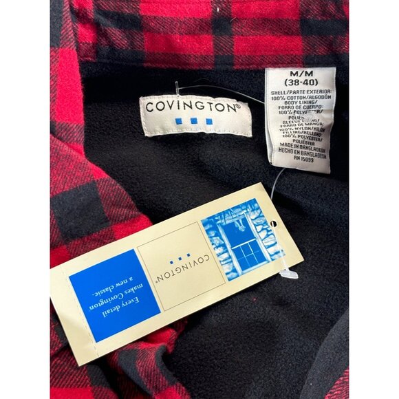 Covington Jacket Men's Medium Red & Black Plaid Casual Outdoor Wear - Picture 3 of 11